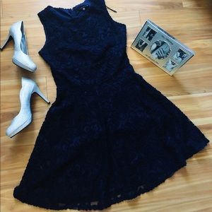 Navy floral dress with lining